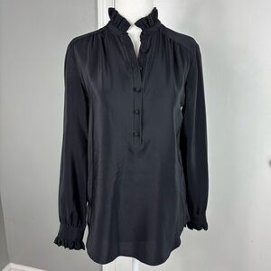 Amanda Uprichard‎ Silk Ruffle Detail Blouse Size XS